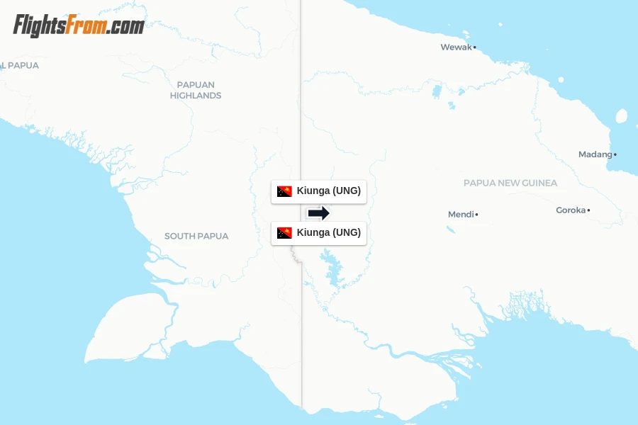 Flights from Kiunga to Kiunga route map