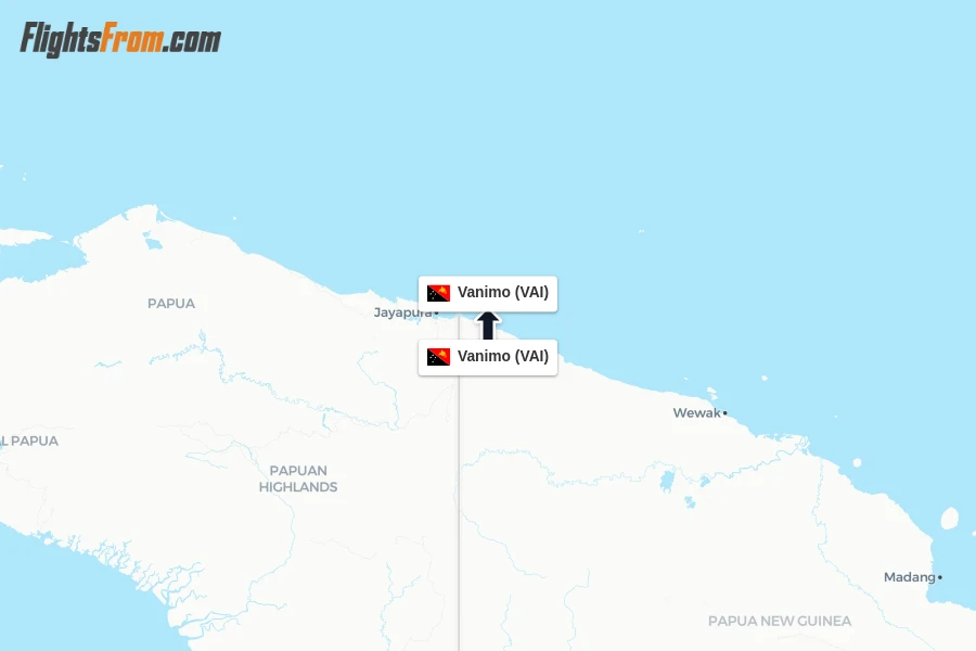 Flights from Vanimo to Vanimo route map