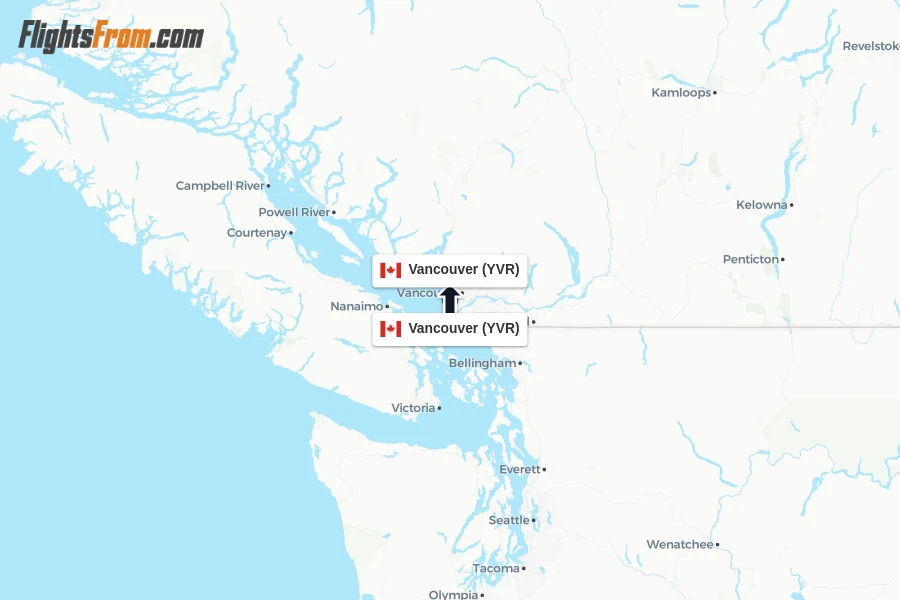 Flights from Vancouver to Vancouver route map