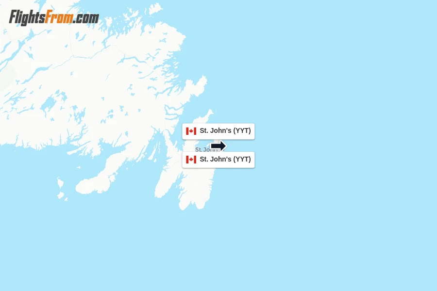 Flights from St. John's to St. John's route map